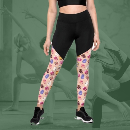 Fun Easter Eggs Pattern Women Compression Legging