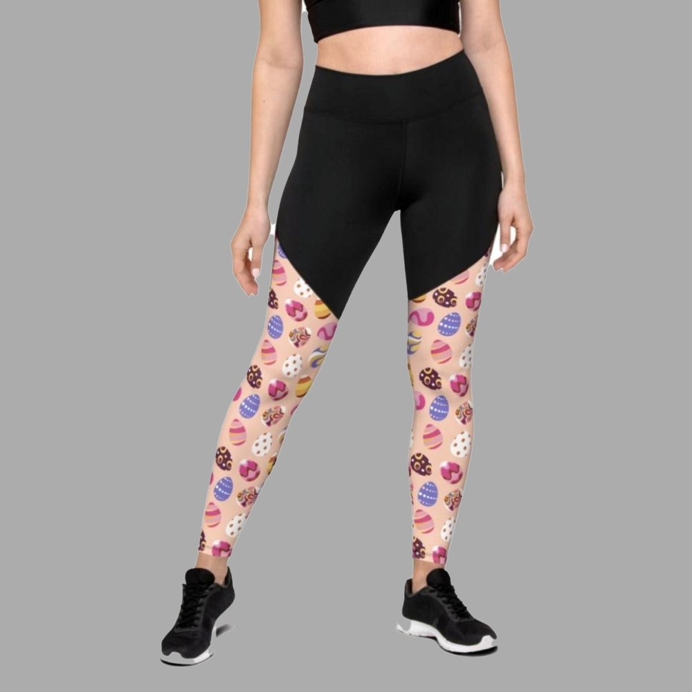 Fun Easter Eggs Pattern Women Compression Legging