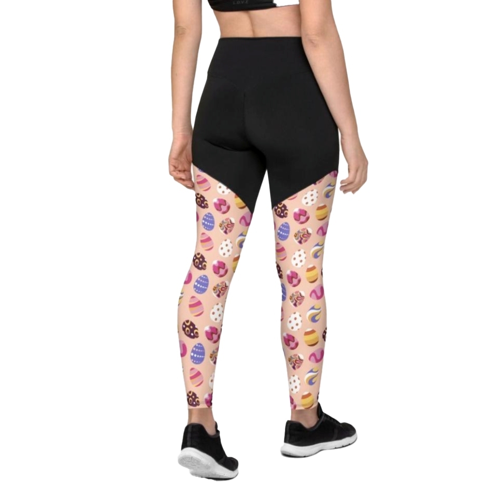 Fun Easter Eggs Pattern Women Compression Legging