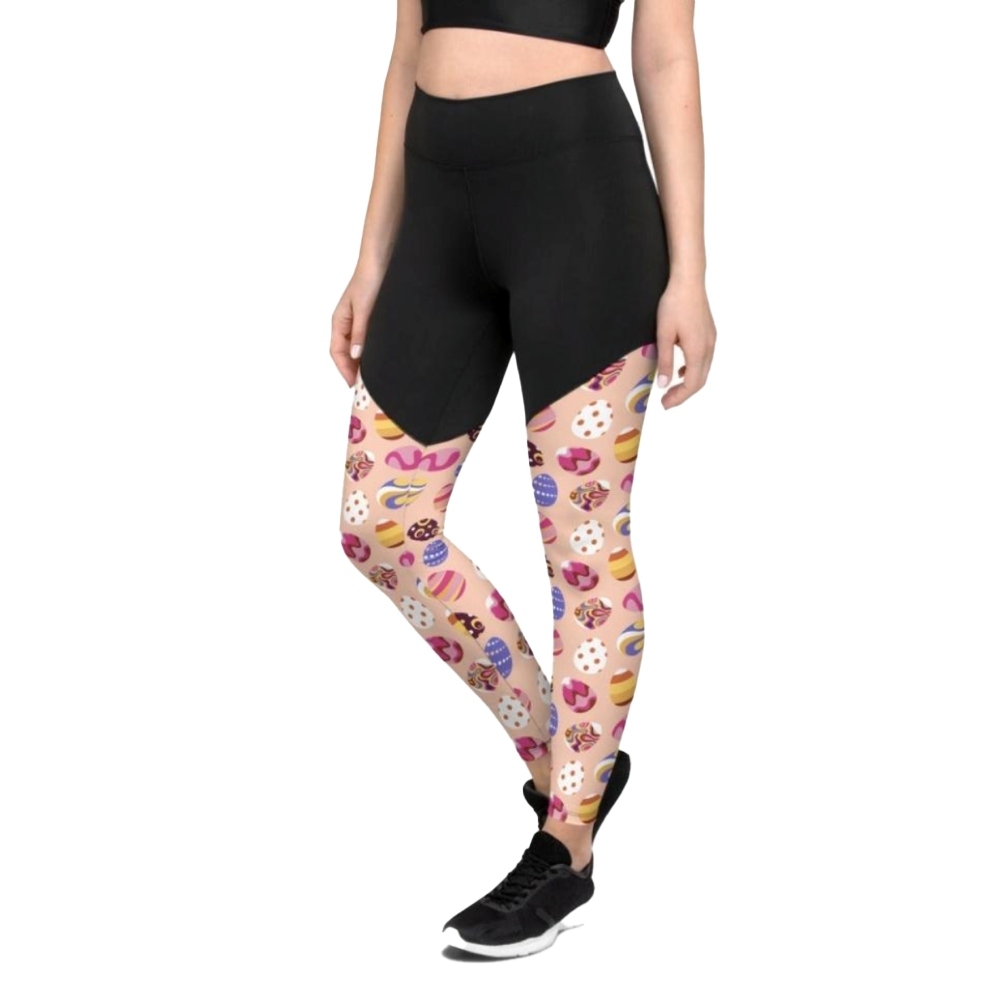 Fun Easter Eggs Pattern Women Compression Legging