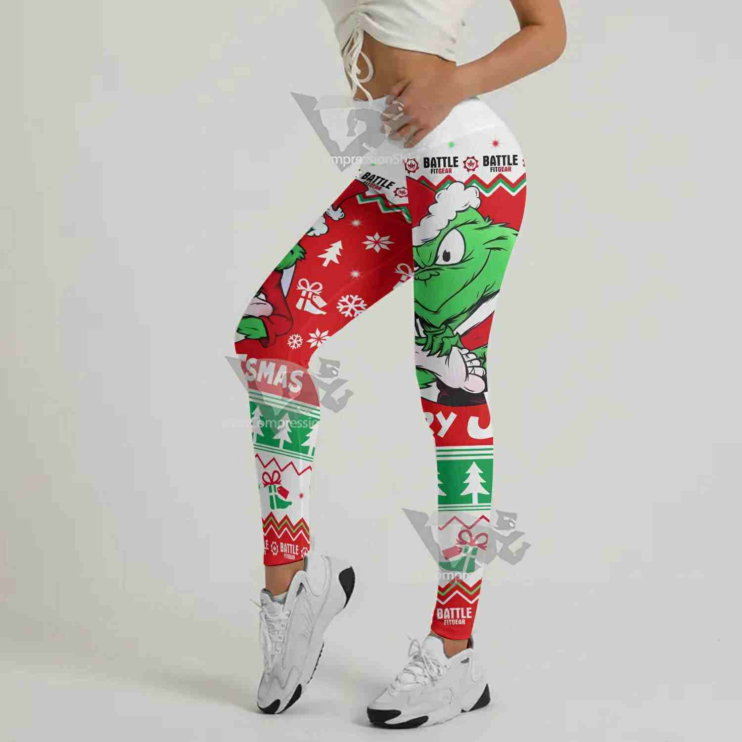 Funny Santa Grinch Leggings