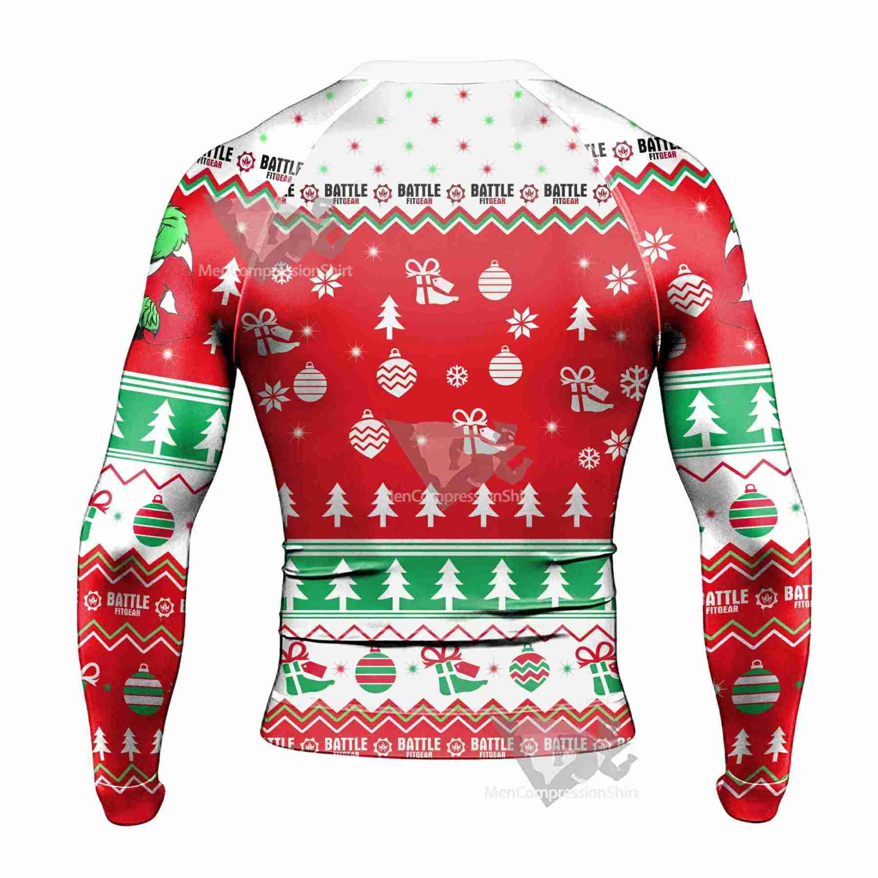 Funny Santa Grinch Long Sleeve Rash Guard