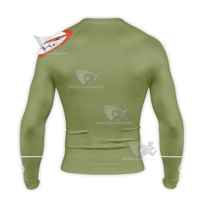 Garterbelt Brief Green Cosplay Long Sleeve Compression Shirt