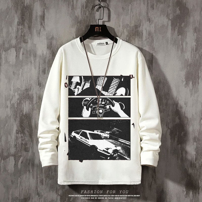 Jdm Black Sweatshirt Gril With Car Anime Tee