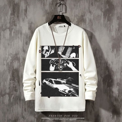 Jdm Black Sweatshirt Gril With Car Anime Tee