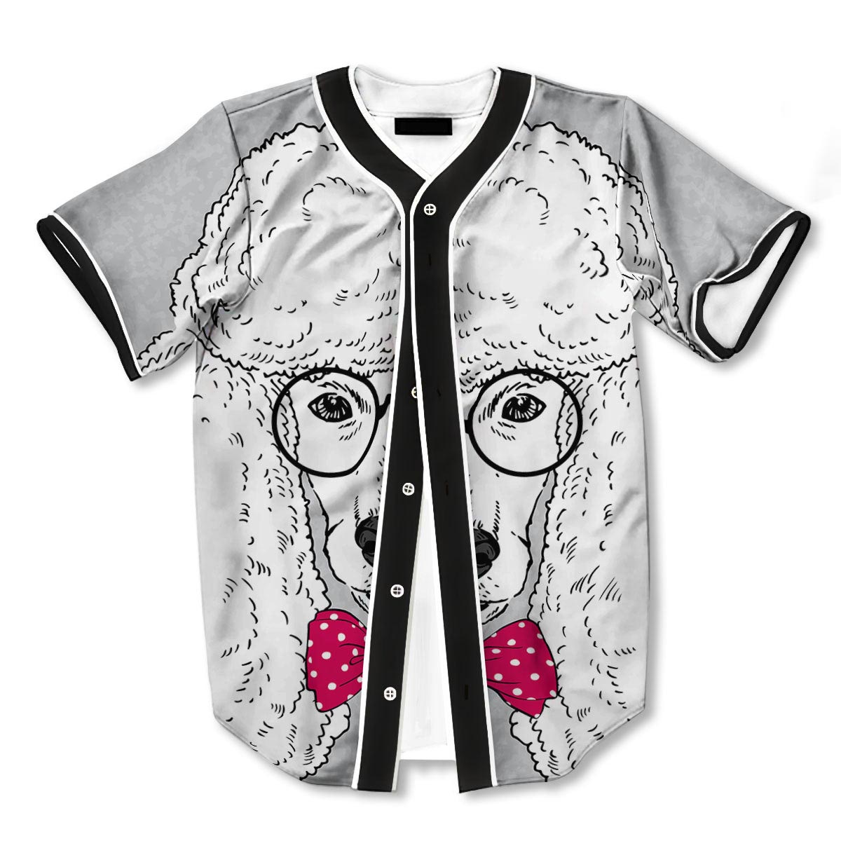 Glasses Poodle 3d Print Full Size Baseball Jerseys