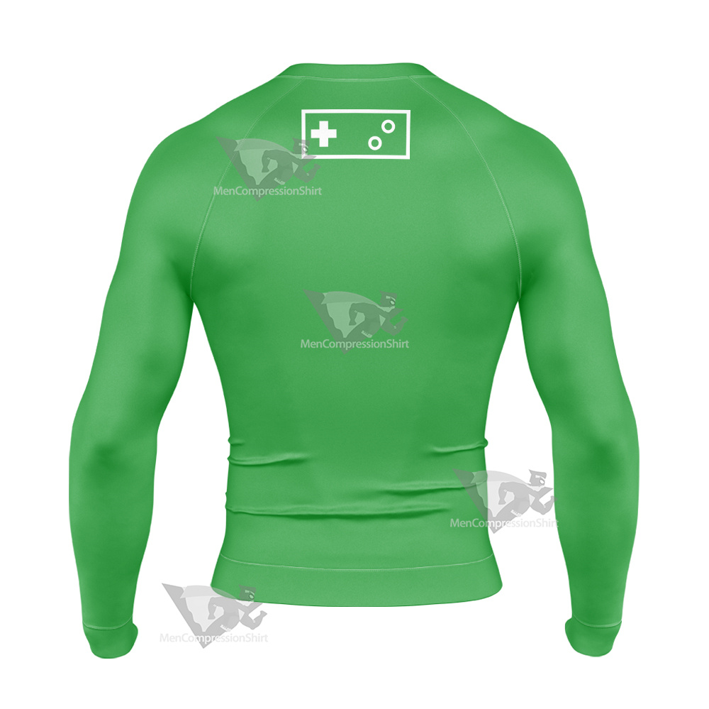 Glitch Techs High Five Green Cosplay Long Sleeve Compression Shirt