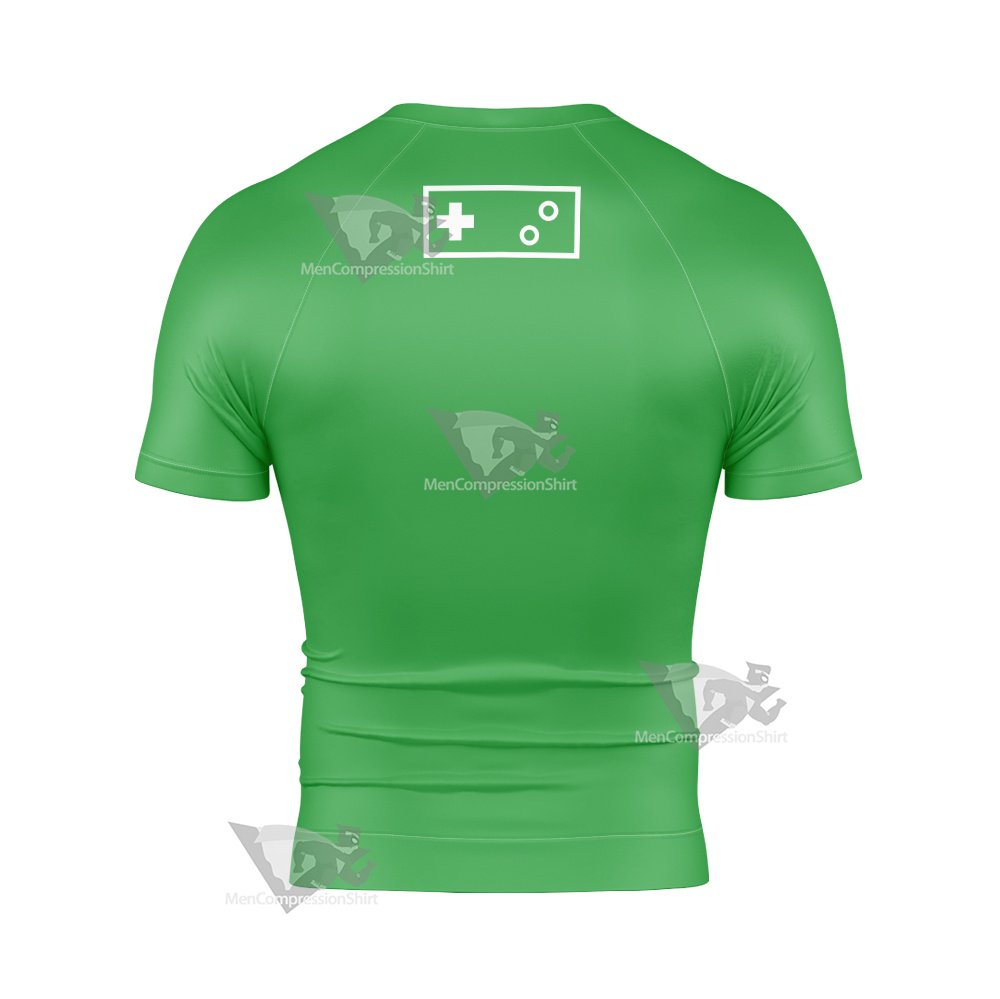 Glitch Techs High Five Green Cosplay Short Sleeve Compression Shirt