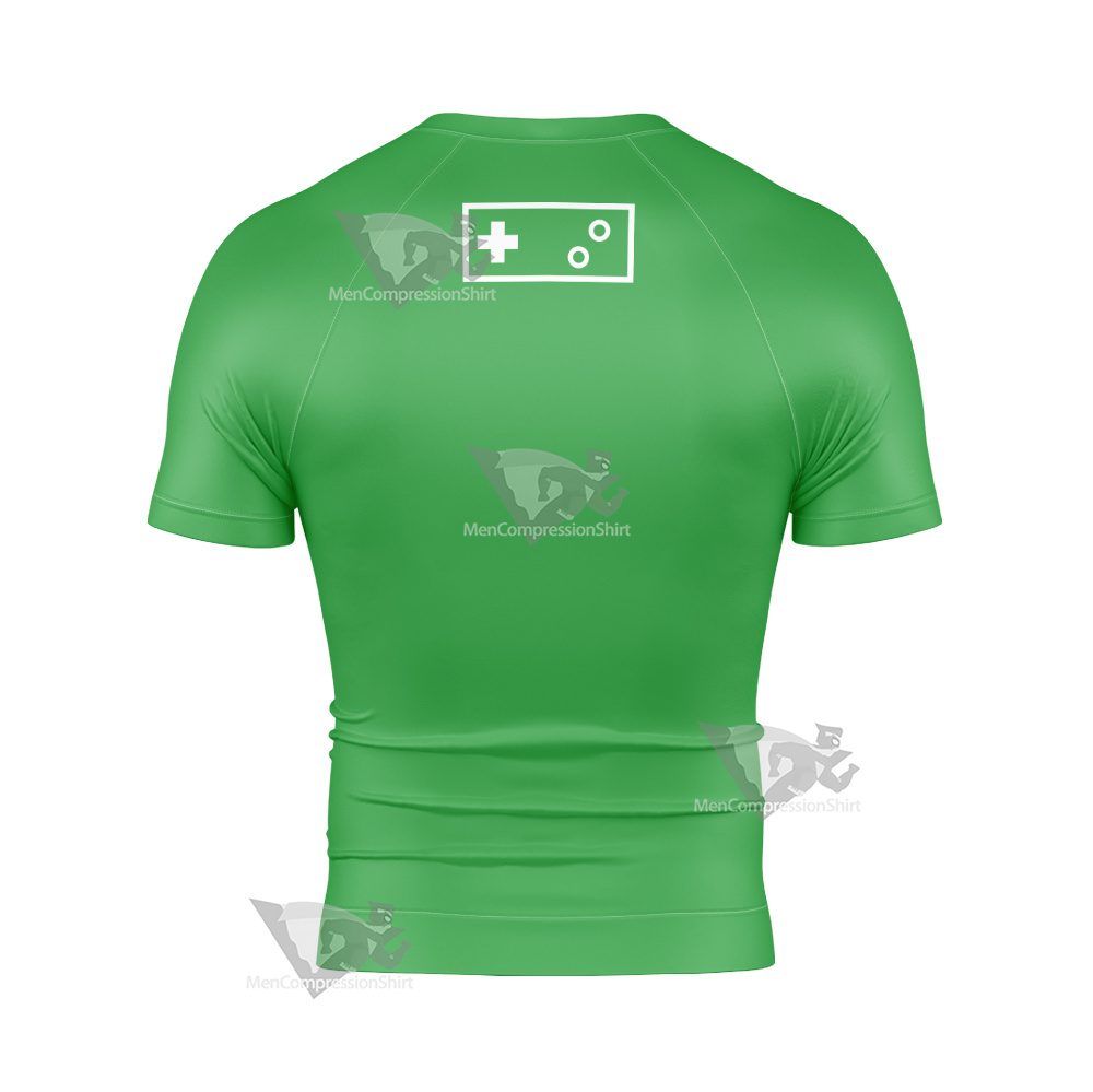 Glitch Techs High Five Green Cosplay Short Sleeve Compression Shirt