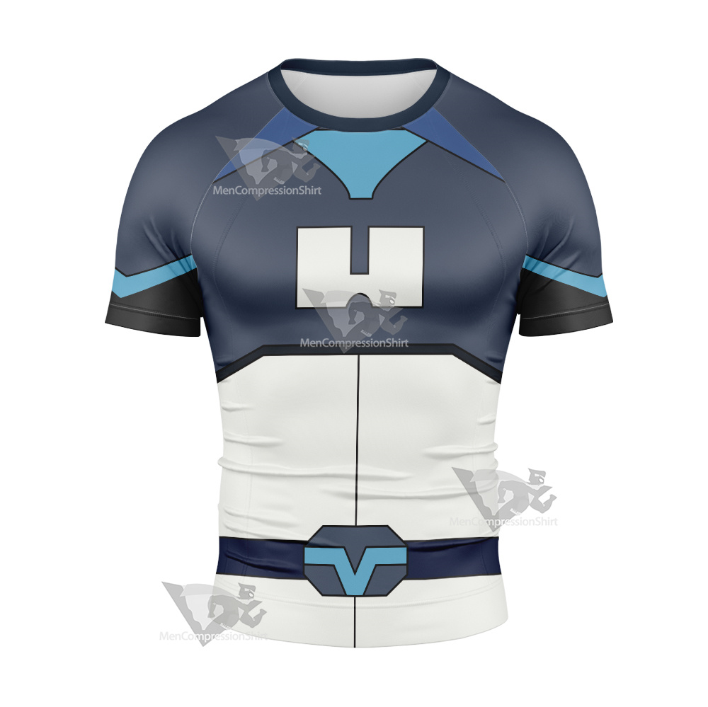 Glitch Techs Miko Kubota Blue Cosplay Short Sleeve Compression Shirt