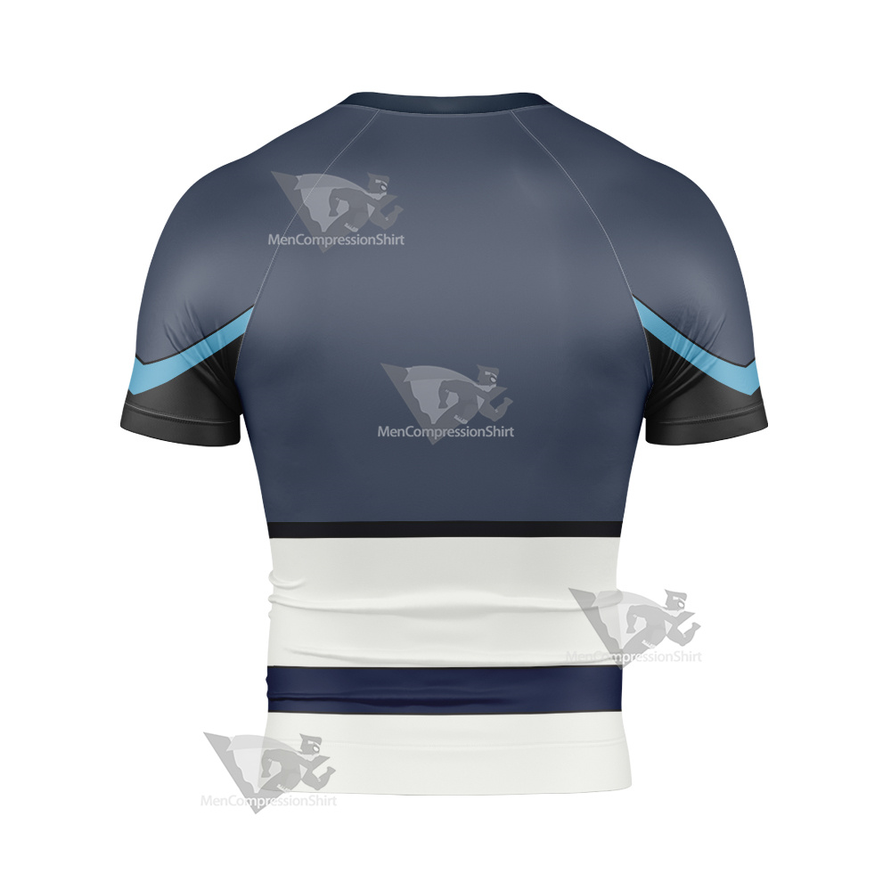 Glitch Techs Miko Kubota Blue Cosplay Short Sleeve Compression Shirt