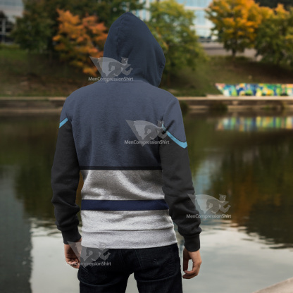 Glitch Techs Miko Kubota Blue Cosplay Zip Up Hoodie