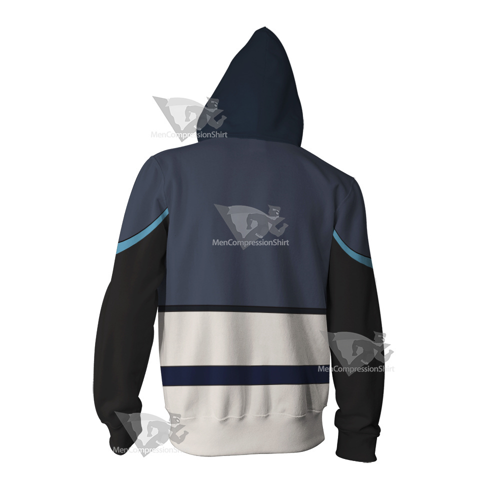 Glitch Techs Miko Kubota Blue Cosplay Zip Up Hoodie