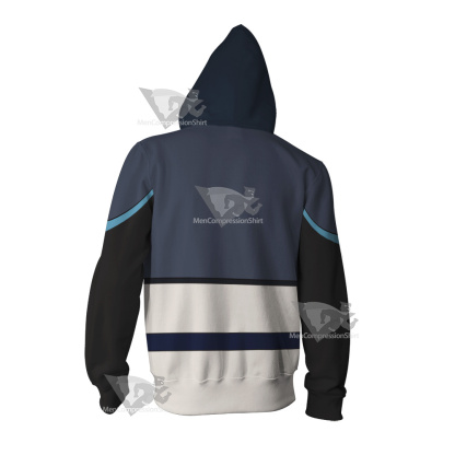 Glitch Techs Miko Kubota Blue Cosplay Zip Up Hoodie