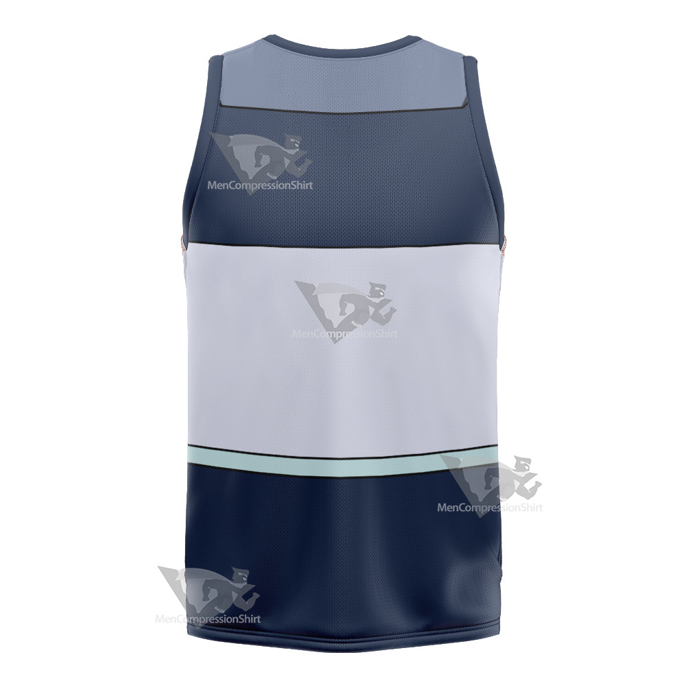 Glitch Techs Mitch Williams Blue Cosplay Basketball Jersey