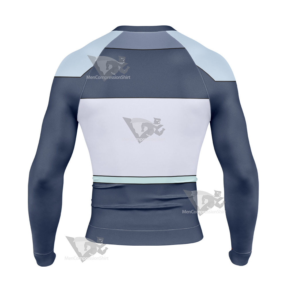 Glitch Techs Mitch Williams Blue Cosplay Long Sleeve Compression Shirt
