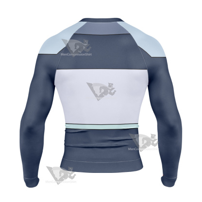 Glitch Techs Mitch Williams Blue Cosplay Long Sleeve Compression Shirt