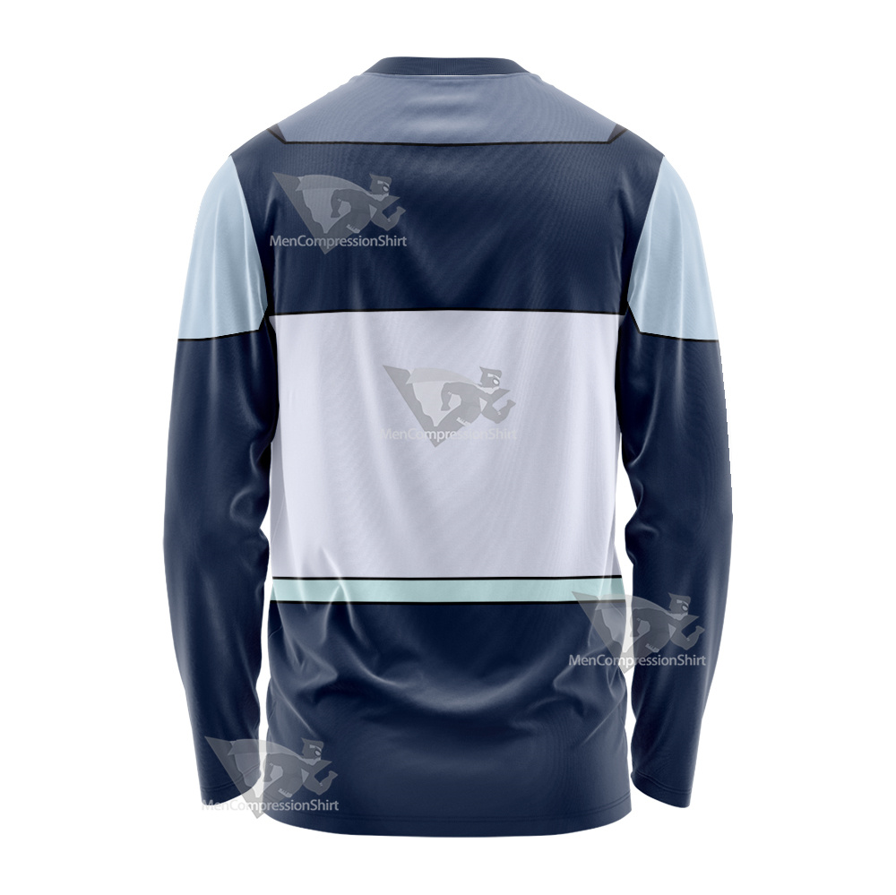 Glitch Techs Mitch Williams Blue Cosplay Long Sleeve Shirt