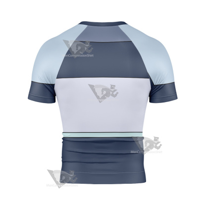 Glitch Techs Mitch Williams Blue Cosplay Short Sleeve Compression Shirt