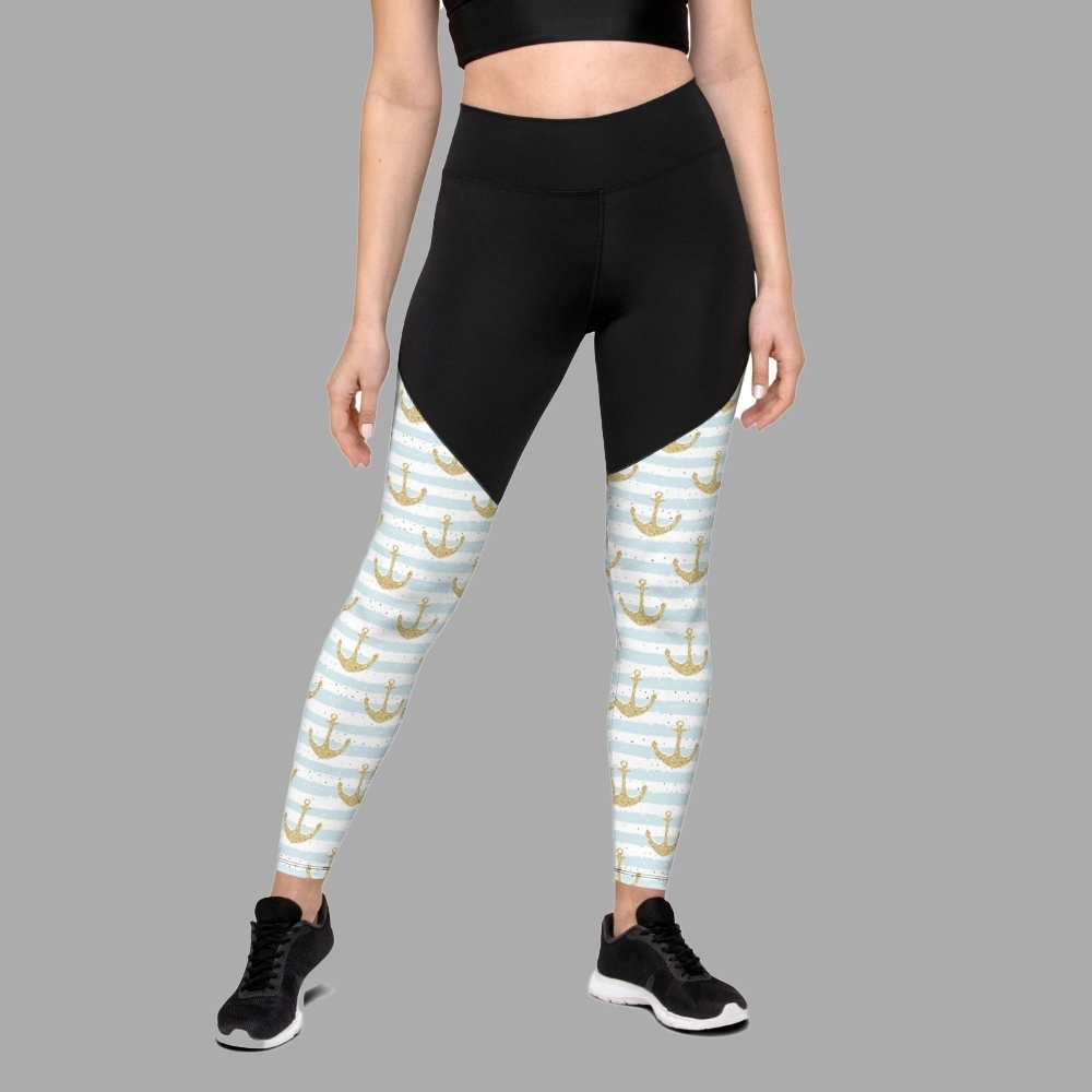 Glittery Anchor Women Compression Legging