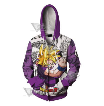 Gohan Super Saiyan Dragon Ball Cosplay Zip Up Hoodie