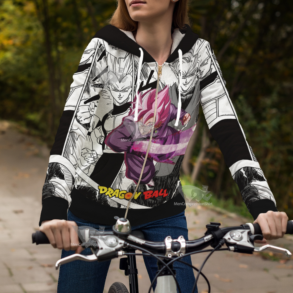 Goku Black Rose Dragon Ball Zip Up Hoodie