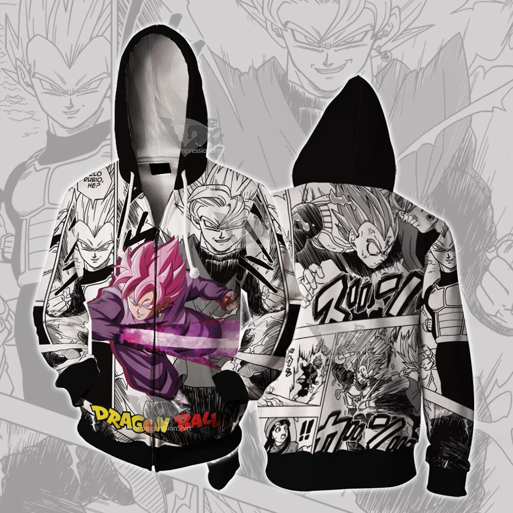 Goku Black Rose Dragon Ball Zip Up Hoodie