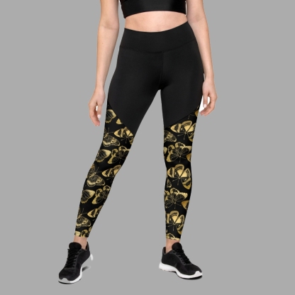 Gold Butterfly Women Compression Legging