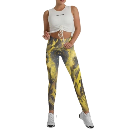 Golden Panda Skull Women Compression Legging