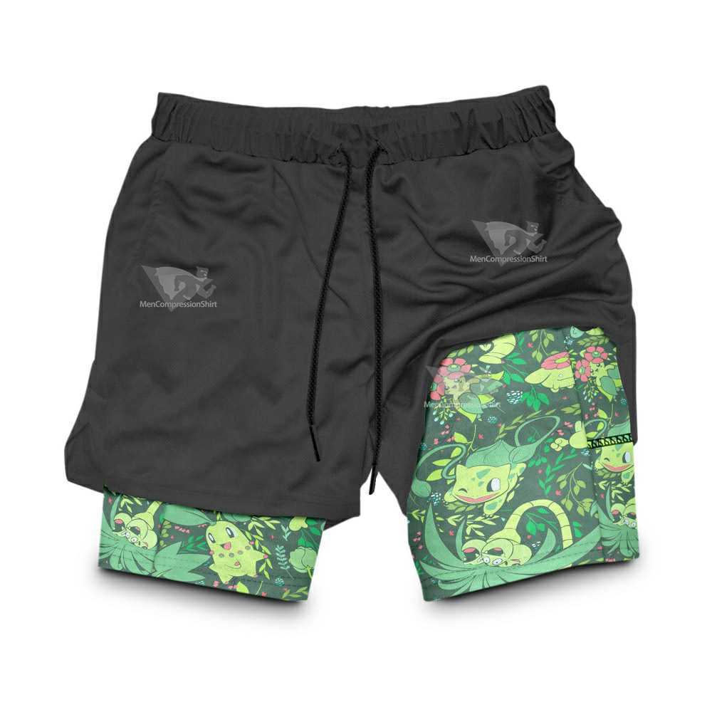 Grass Type Aloha Compression Shorts