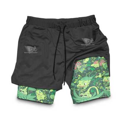 Grass Type Aloha Compression Shorts