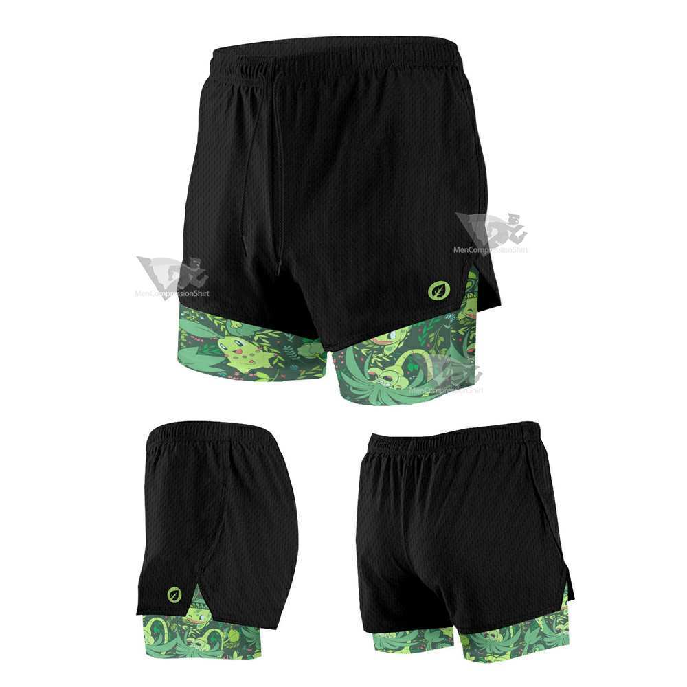 Grass Type Aloha Compression Shorts
