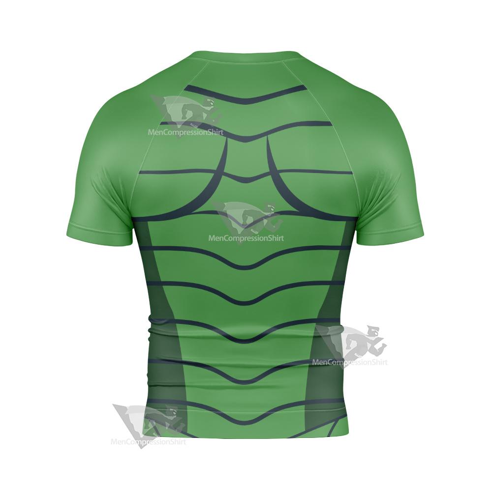 Dc Green Lantern Line Cosplay Short Sleeve Compression Shirt