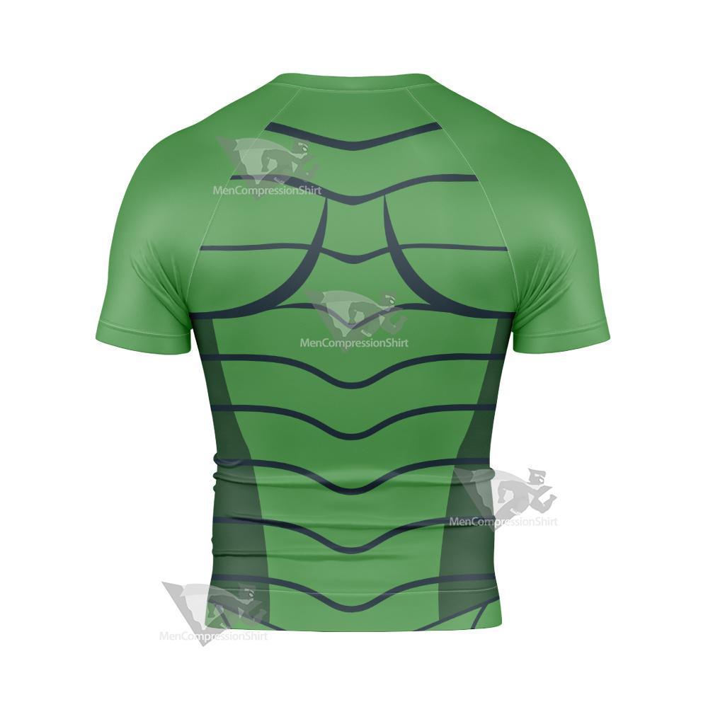 Dc Green Lantern Line Cosplay Short Sleeve Compression Shirt