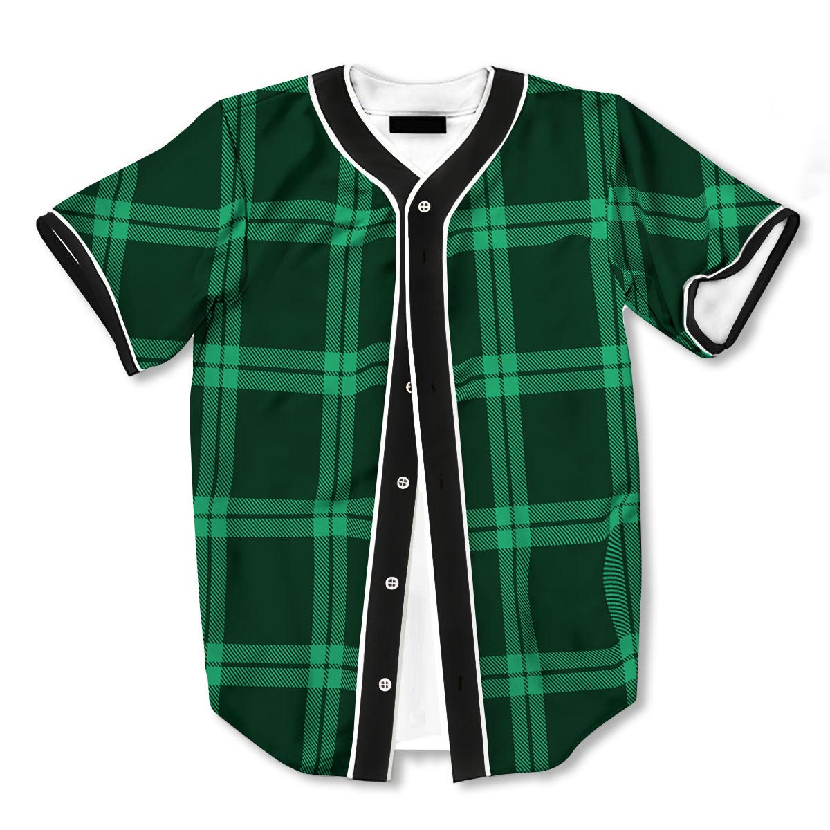 Green Plaid 3d Print Full Size Baseball Jerseys