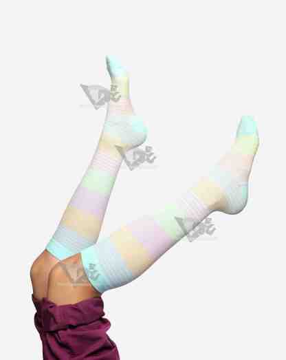 Green Stripes Compression Socks