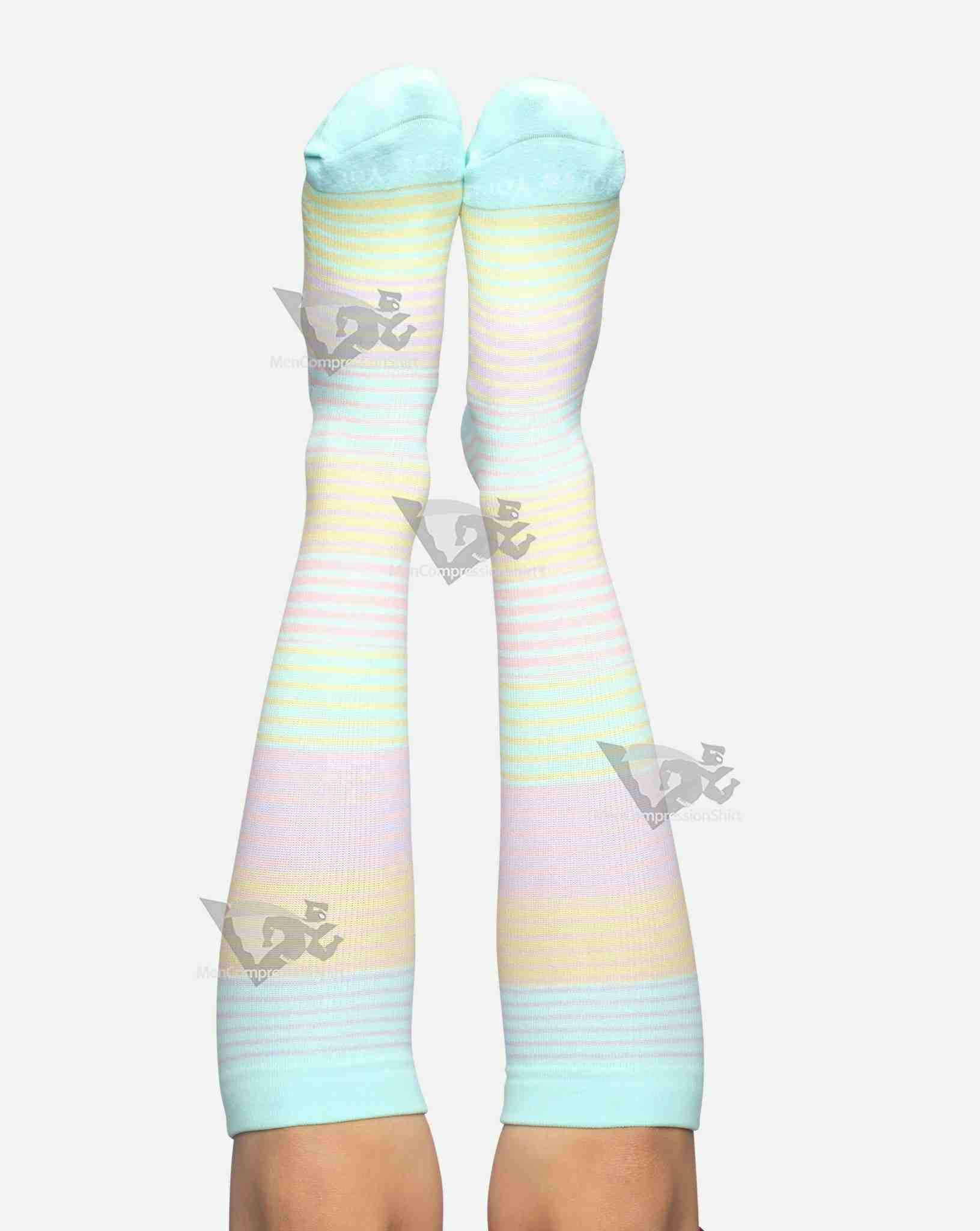 Green Stripes Compression Socks