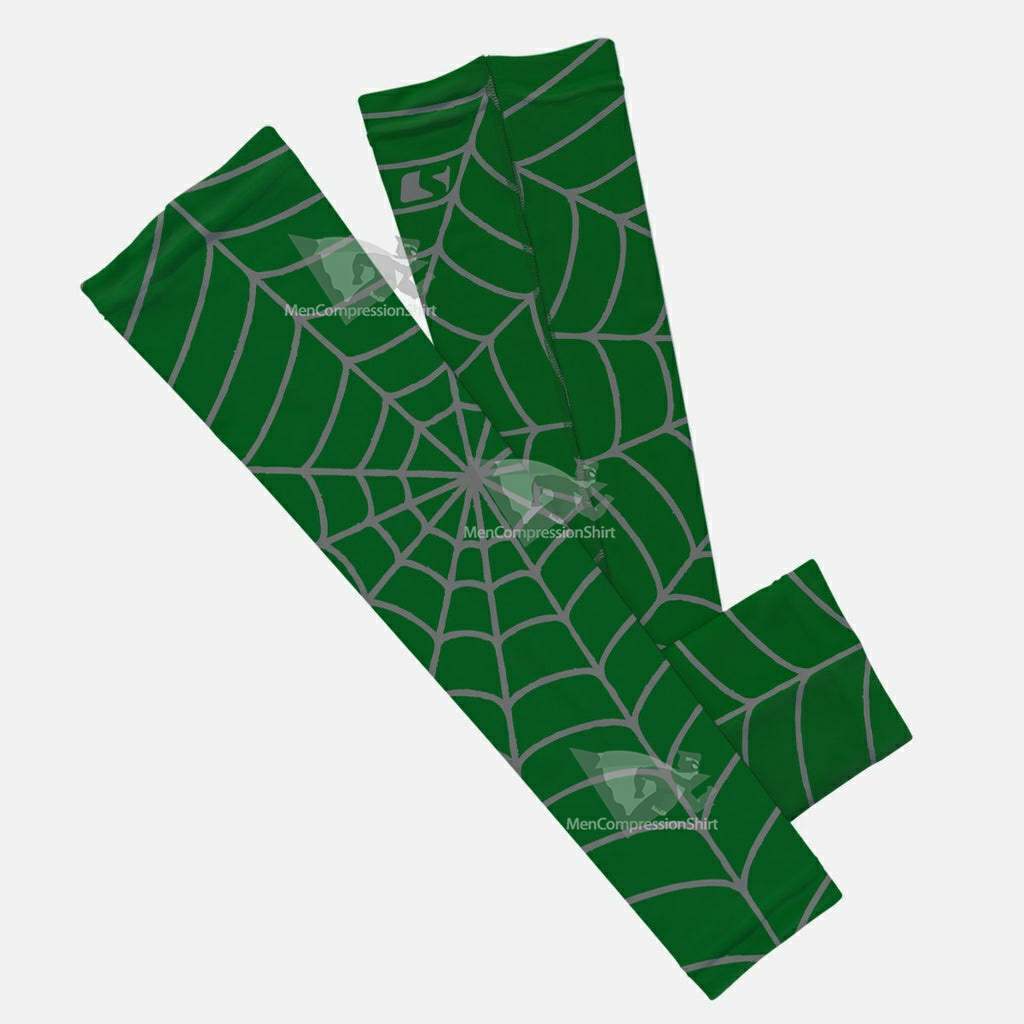 Green With Gray Web Pattern Kids Arm Sleeve