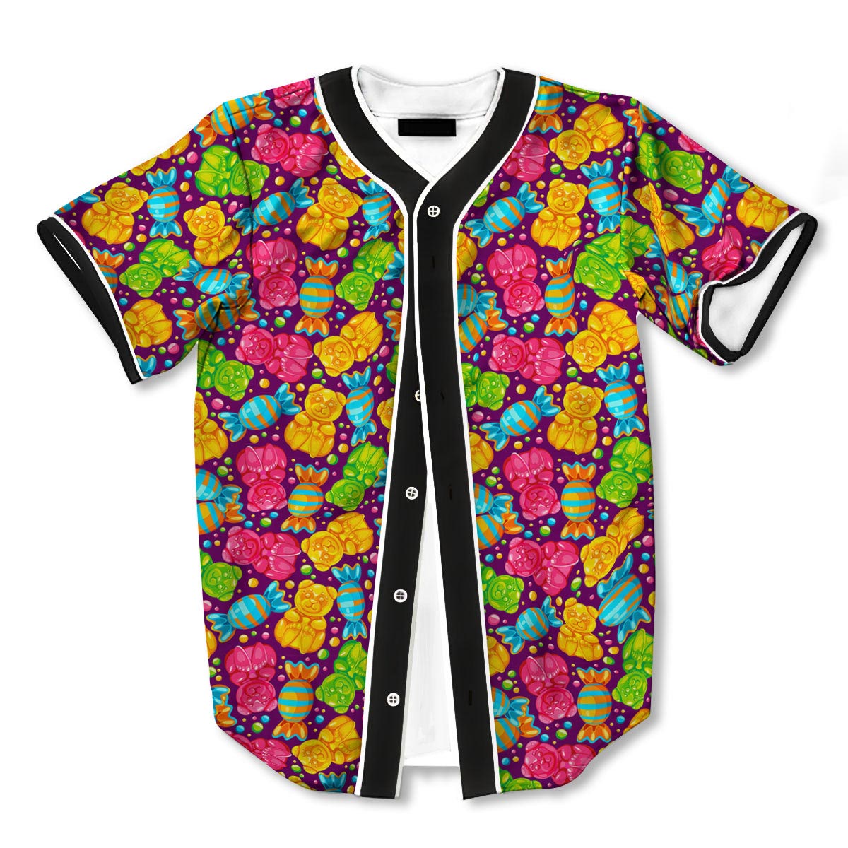 Gummy Colorful 3d Print Full Size Baseball Jerseys