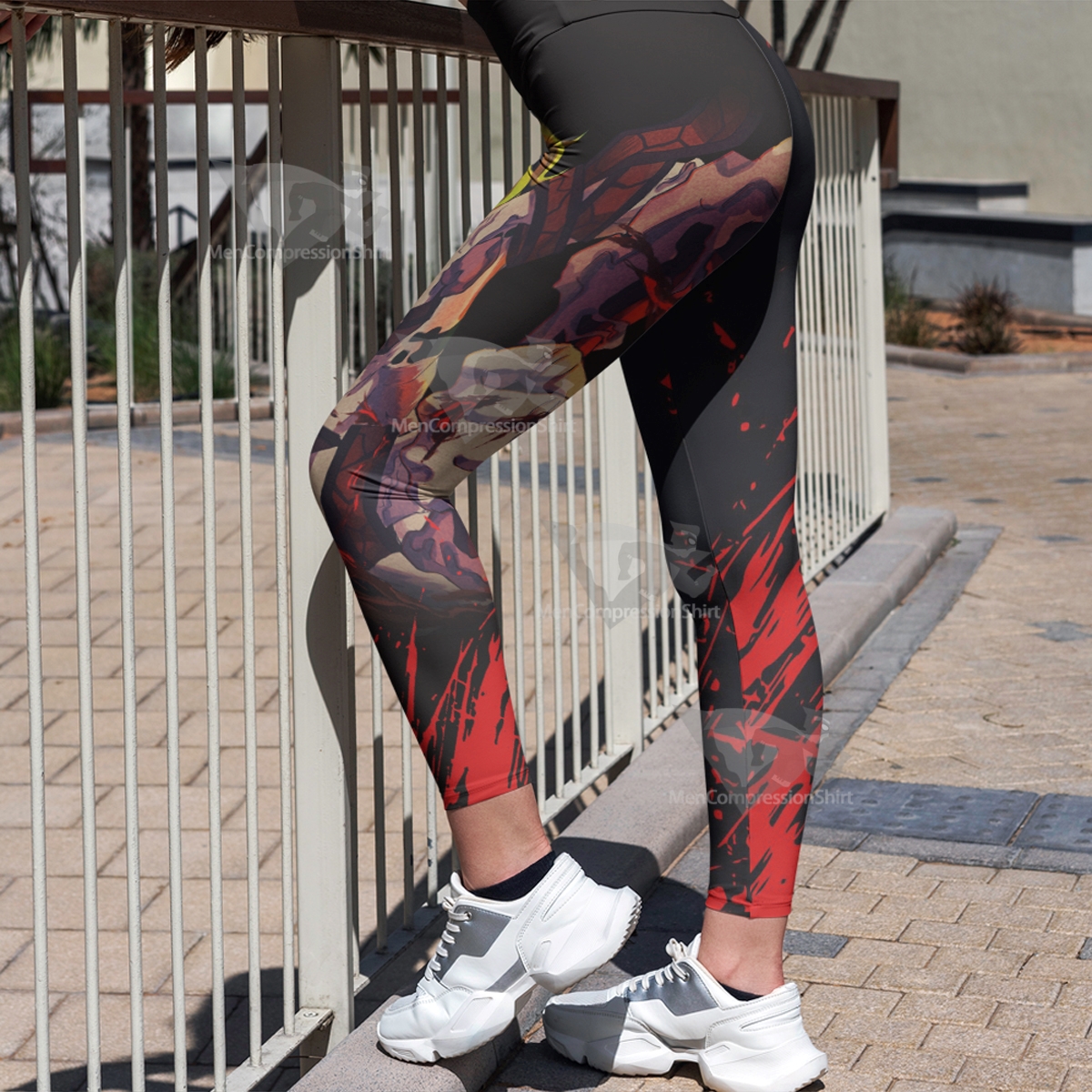 Gyutaro Demon Slayer Black Women Compression Legging-MensCompressionShirt