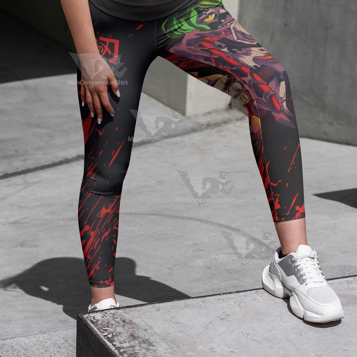 Gyutaro Demon Slayer Black Women Compression Legging-MensCompressionShirt