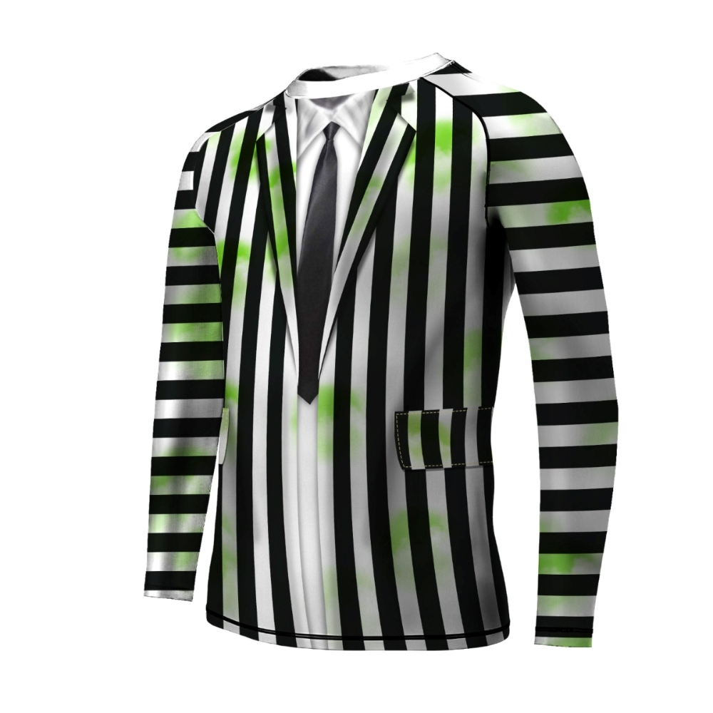 Halloween Beetlejuice Cosplay Kids Long Sleeve Compression Shirt