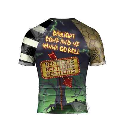 Halloween Beetlejuice Mens Short Sleeve Rash Guard