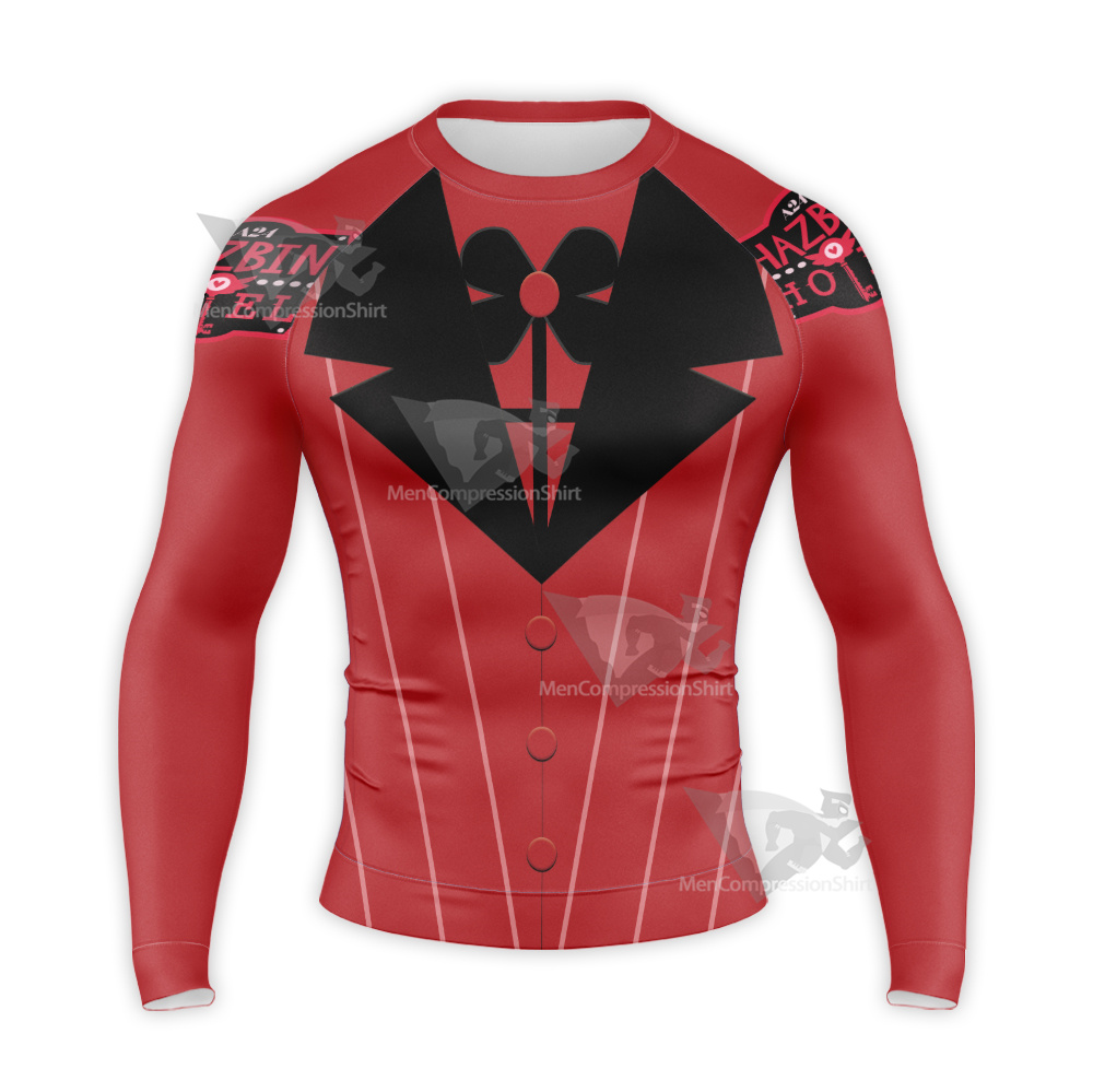 Hazbin Hotel Alastor Red Long Sleeve Compression Shirt