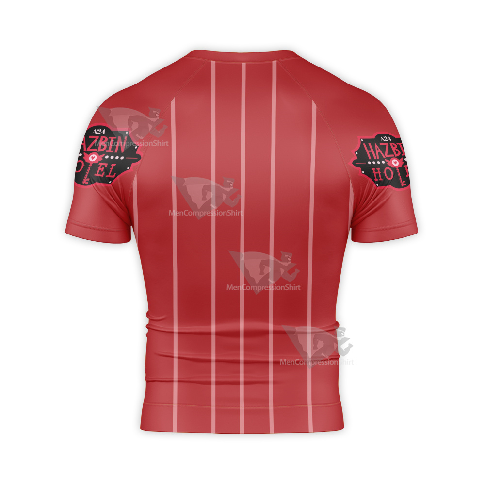 Hazbin Hotel Alastor Red Short Sleeve Compression Shirt