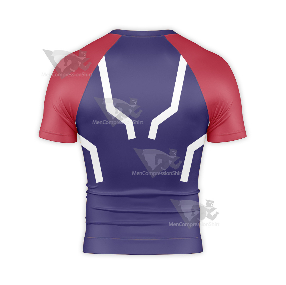 Hazbin Hotel Asmodeus Purple Suit Cosplay Short Sleeve Compression Shirt