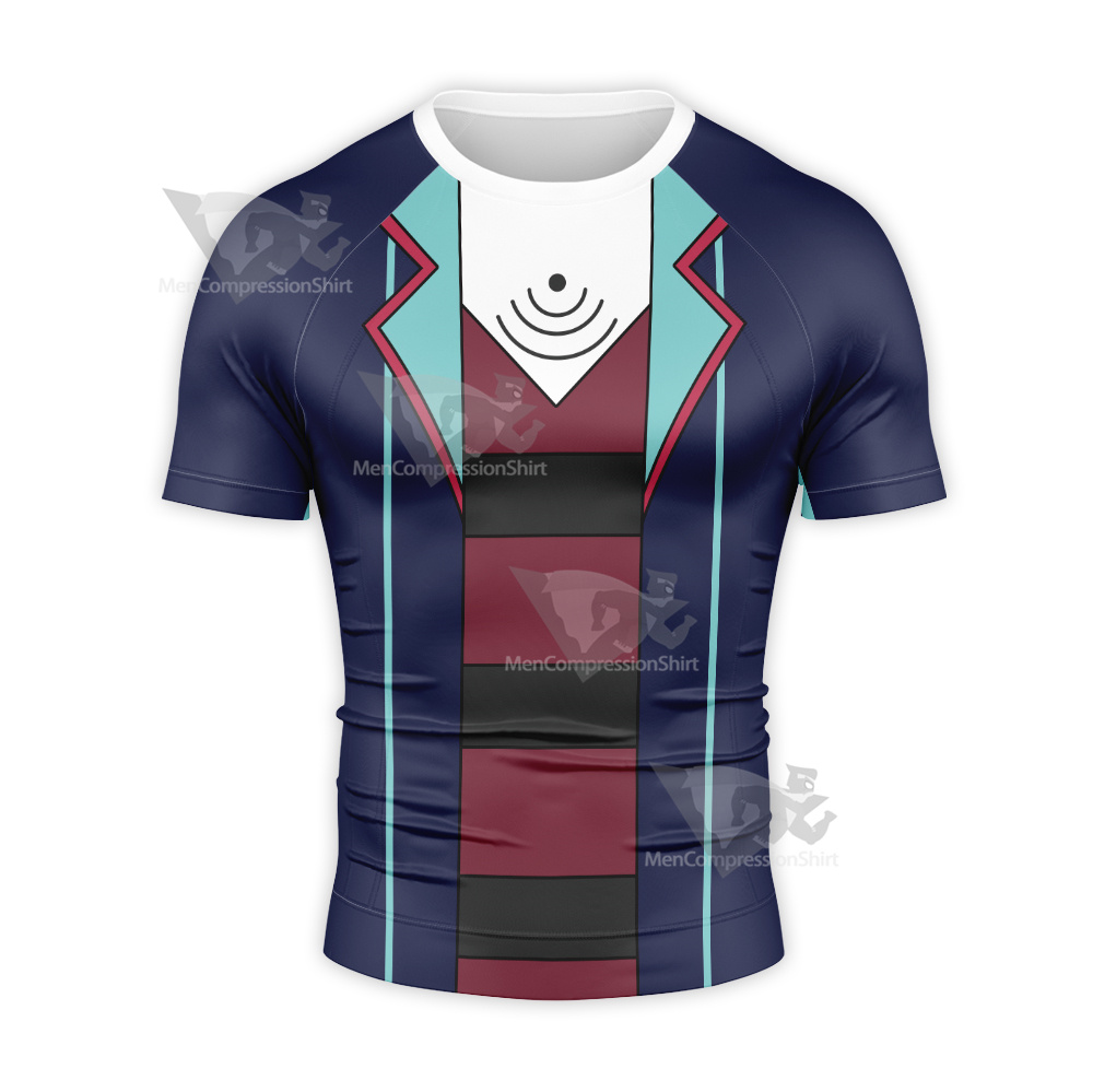 Hazbin Hotel Vox Red And Blue Cosplay Short Sleeve Compression Shirt