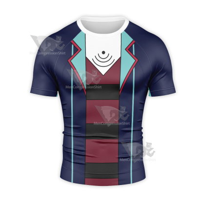 Hazbin Hotel Vox Red And Blue Cosplay Short Sleeve Compression Shirt