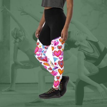 Heart Pattern Women Compression Legging