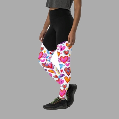 Heart Pattern Women Compression Legging
